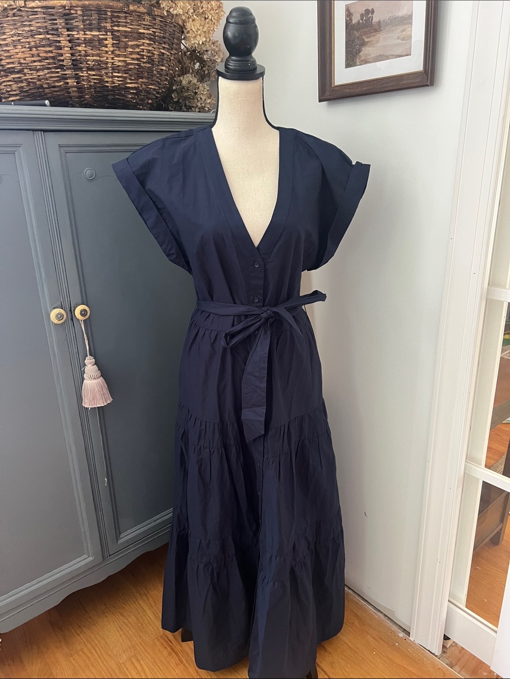 NWT Abercrombie & Fitch Cotton Tiered Maxi Dress - Picture 2 of 4
